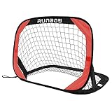 RUNBOW 100 x 67 cm Kinder Fußballtor mit Tragebeutel, tragbares Pop-up-Fußballnetz für...