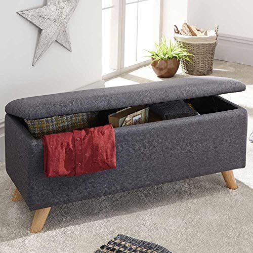 TecTake Cassapanca Imbottita Calico 81 Cm - Contenitore Con Seduta In Finta Pelle, Stile Industriale, Base In Acciaio, 120kg Portata