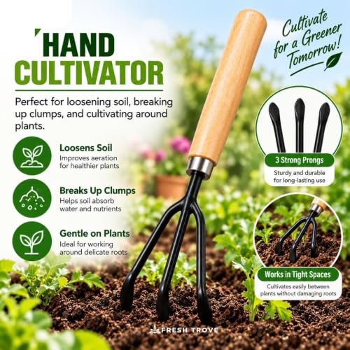 Image of 7-Piece Gardening Tool Kit | Trowel, Hand Fork, Cultivator and Weeder, Gardening Glove, Water Spray Gun and Hand Pruner | Gardening Tools Set for Home Gardens