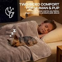 Luciphia Waterproof Pet Blanket, Washable Reversible Sherpa Fleece Throw — image 3