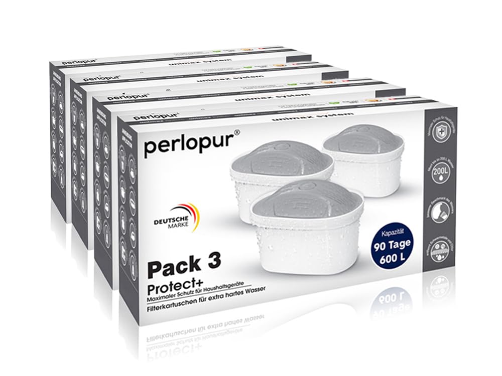 Protect+ unimax Pack 12 wkładów filtrujących do bardzo twardej wody - pasuje do Brita Maxtra & PearlCo
