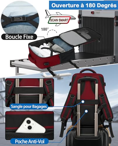 Sac Cabine Easyjet 45X36X20 : KLOSTAIN Sac à Dos Voyage Cabine Avion 45x36x20 pour Easyjet 30L ... – Image 3