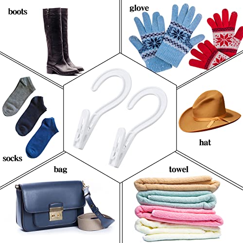 24 Pieces Laundry Hooks Clothes Hanger Hooks With Metal Spring Clothespin With Hooks Portable Boot Hangers Laundry Clips Closet Hanger Clips For Jeans, Hats, Tall Boots, Towels Bathroom Travel Drying #TOP4