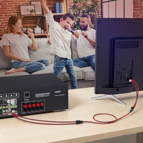 Image of RCA Cable 3Ft,2Rca Male to 2-RCA Male Audio Stereo Subwoofer Cable [Hi-Fi Sound] Nylon-Braided Auxiliary Audio Cord for Home Theater, HDTV, Amplifiers, Hi-Fi Systems,Speakers and etc(3Ft /1M)