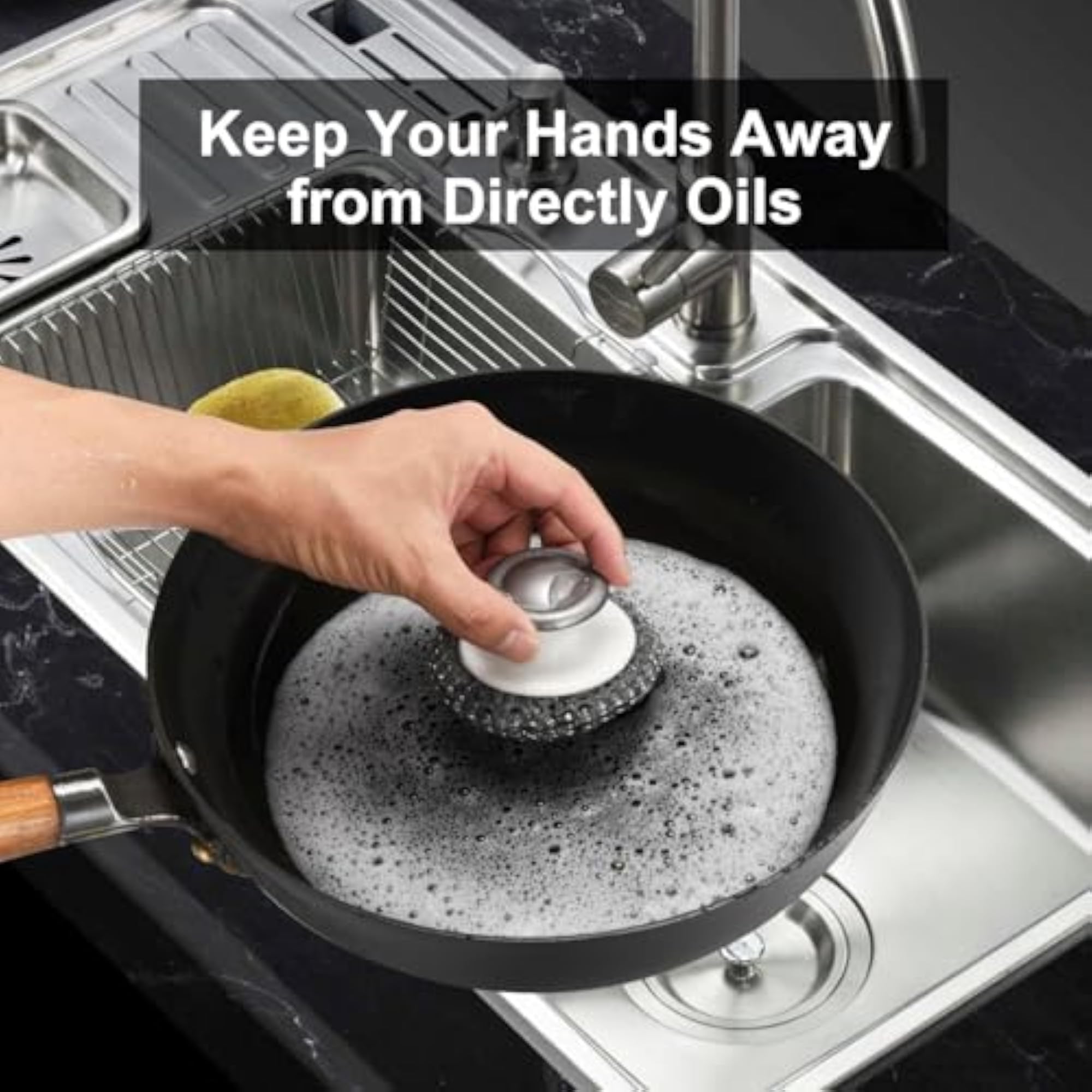 Heavy Duty Stainless Steel Scrubber with Handle