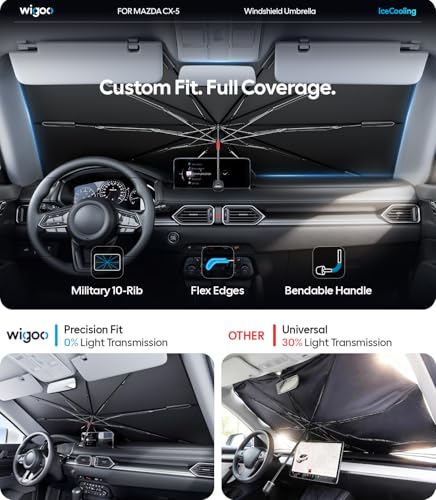 Wigoo Windshield Sun Shade Umbrella for Mazda CX-5 2017-2026 — view 4