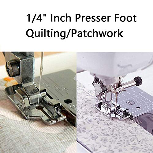 1/4 Inch Presser Foot Quilting Patchwork Foot With Edge Guide, 1/4 Inch Clear View Quilting Presser Foot, Fit For Singer Brother Babylock Janome Simplicity Low Shank Sewing Machine（2Pcs） #TOP1