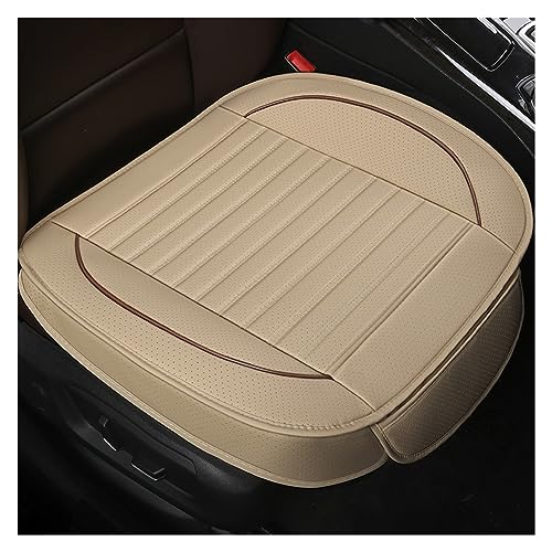 Housse de siège avant en cuir PU beige universelle et imperméable pour auto