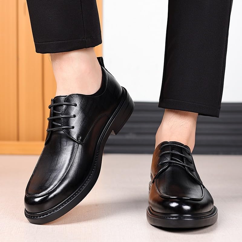 Men's Retro Dress Shoes Men Classic Style Leather Formal Lace Up Oxford Shoes PU Leather Business Shoes for Men Non-Slip Softsole Walking Derby Shoes4