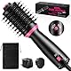 BKXCHA 3in1 Warmluftbürste Rundbürstenföhn, Doppelte Spannung One-Step Ionen Hair Dryer Brush, Tragbare Föhn Bürste mit 2 Geschwindigkeiten & 2 Adapter, Föhnbürste und Volumiser für Alle Haartypen