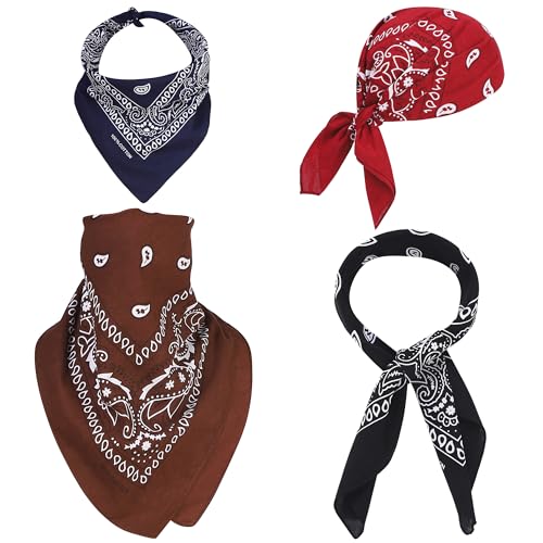 Image of Mochabao 100% Cotton 27 inch x 27 inch Large Bandanas for Men & Women, Multi-Purpose Bandana Headbands, Square Head Scarf