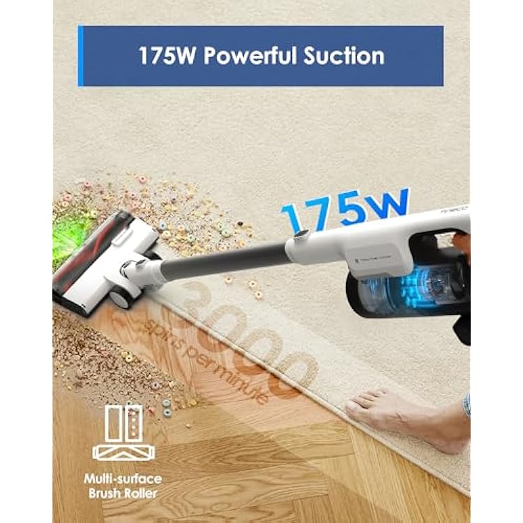 Tineco Pure ONE Station 5 Cordless Smart Vacuum with 2.5L Auto Dust Base, Full-Path Self-Cleaning, 175AW Suction, ZeroTangle Tech, Stick Vacuum Cleaner for Pet Hair, Carpet & Hard Floor