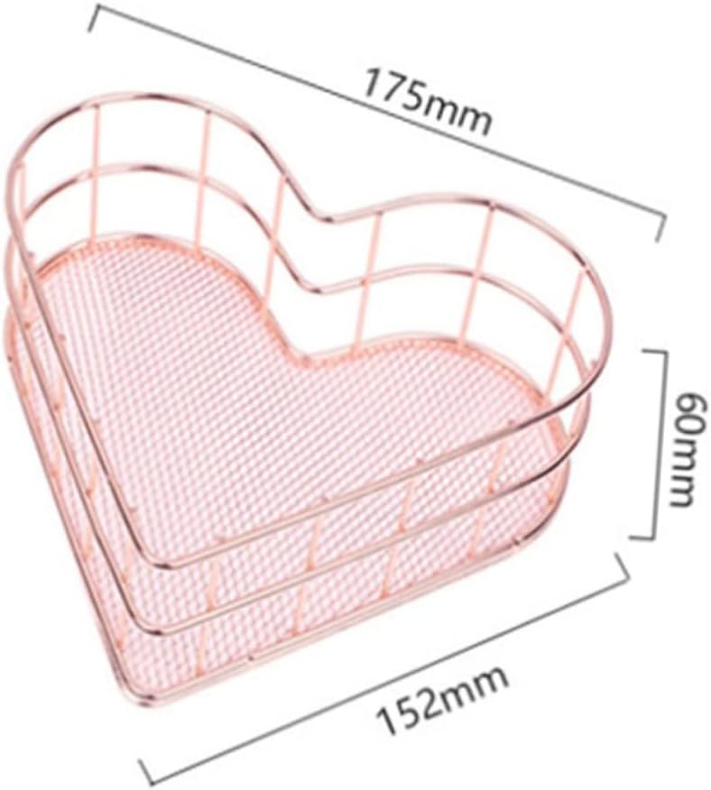 Metal File Organizer Basket for Rose Gold Desktop Books Magazines