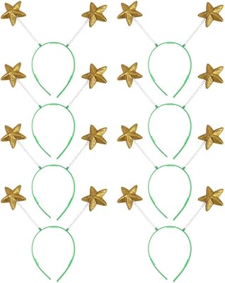 Uonlytech 8pcs party headwear Glitter Antenna Head Boppers Sequin Star Headband Glitter Star Headband for Kids Women Christmas Costume cosplay headdress Accessories sequined hair hoop