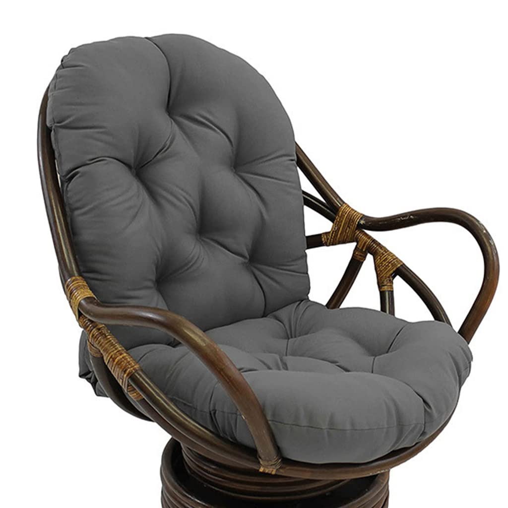 Solid Swivel Rocker Chair Cushion, Rocker Cushions Replacement Outdoor/Indoor, Soft Thicken Washable Solid Twill Swivel Rocker Chair Seat Cushion Pads for Patio Outdoor Egg Chair Cushion,Light Gray