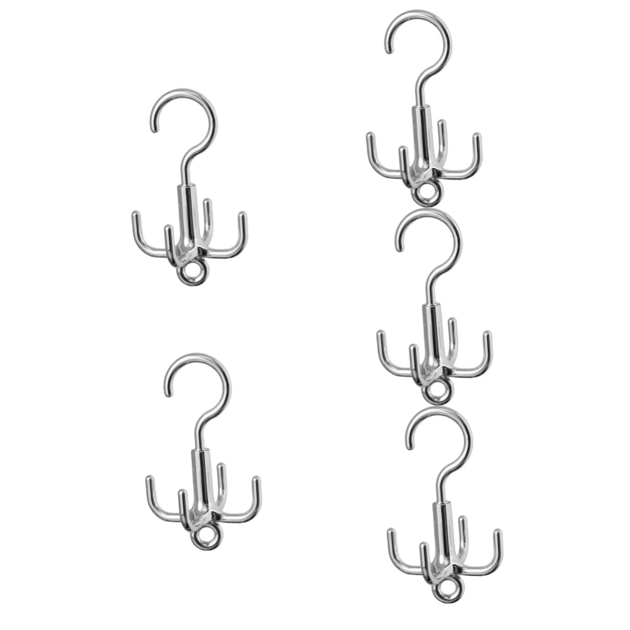 Cabilock 5pcs Rotating Four Claw Belt Organizer Hook Swivel Design for Closet Storage for Ties Scarves and Handbags Space Saving for Easy Access