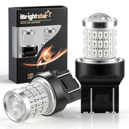 Image of iBrightstar 7443 LED Bulb Red, 7440 LED Brake Light Bulbs Super Bright for Rear Brake Lights and Tail Lights, 2 Pack