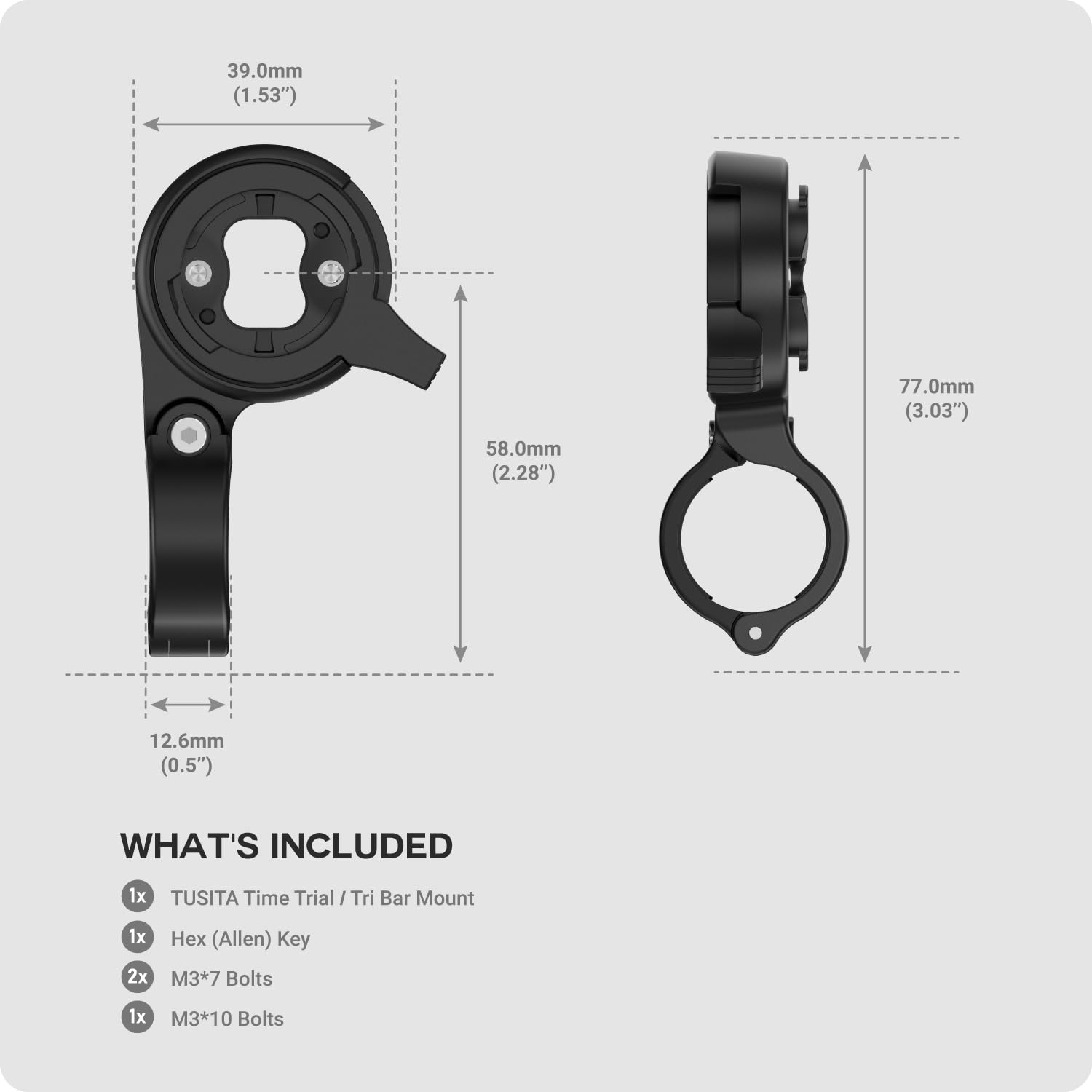 TUSITA Time TrialTri Support de Guidon Compatible avec Garmin Edge GPS Ordinateur de Vélo