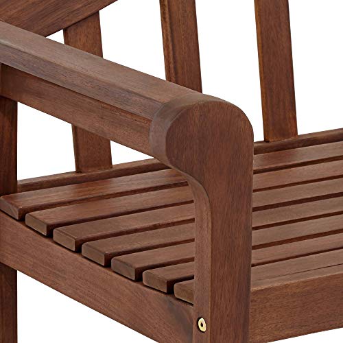 Teal Island Designs Concorde 53" Wide Dark Natural Acacia Wood Outdoor Bench #TOP5