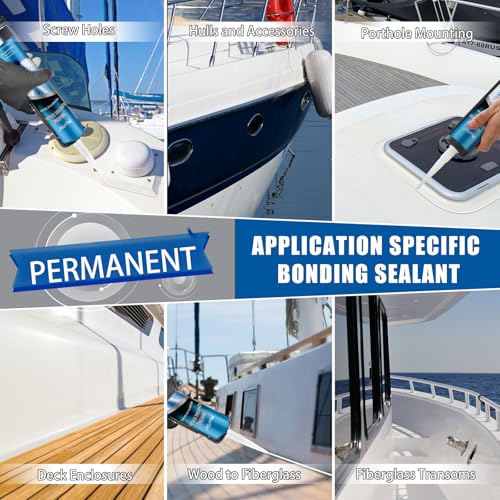 Image of 5200 Marine Sealant Fast Cure - Marine Adhesive Sealant (White) - Permanent, Waterproof Bond & Seal - UV Resistant, Above and Below Waterline - Polyurethane Sealants for Boats, RVs, and Cars (4 Pack)