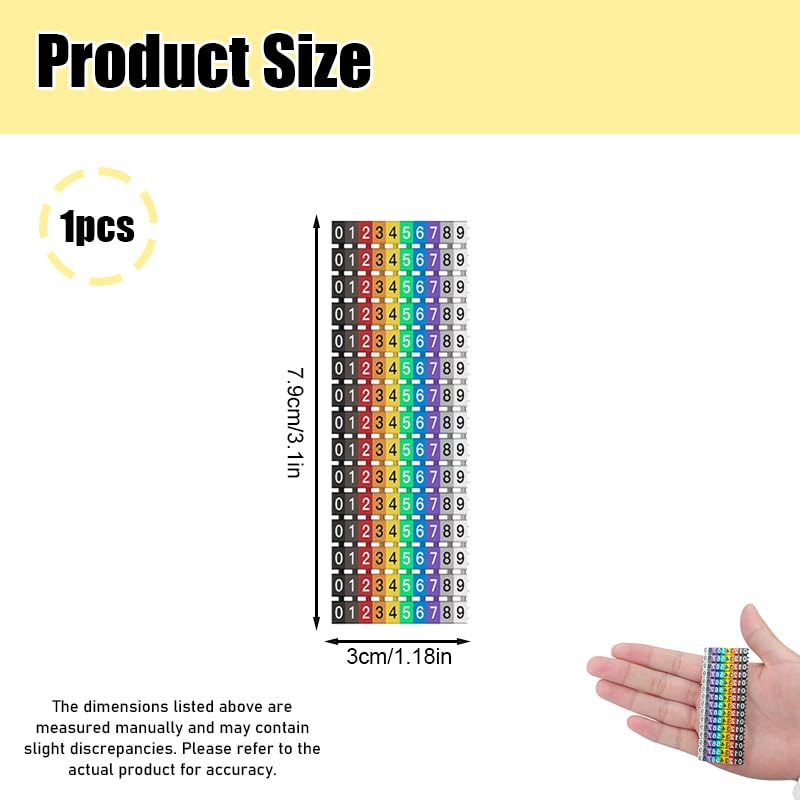 Numero Di Filo 1.5mm² 150pcs Tubi Numerati Colorati Numero Per Filo Elettrico Per Cavi Etichette Cavo Elettrico Autoadesive Cinghie Per Cavi Elettrici Per Cavi Elettrici