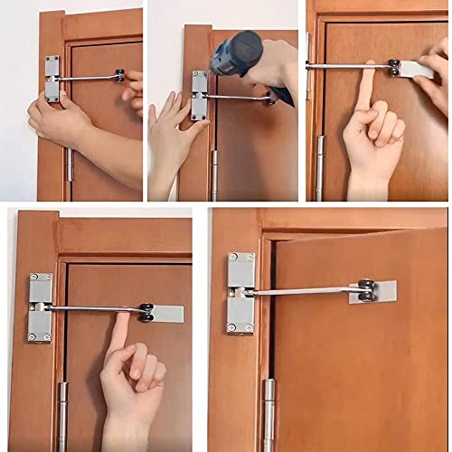 Cierrapuertas automático para puertas interiores: juego de herrajes con tornillos incluidos 6
