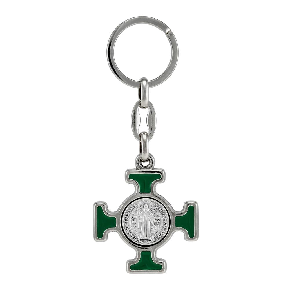 RosaryMartSt. Benedict Cross Green Keychain