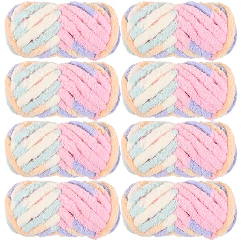 Chunky Yarn for Hand Knitting, No7 Thick Yarn, 240Grams 32Yards, Pack of 8, Perfect for Knitters and Crafters (Marshmallow) by ZCRYVOO - Used condition - US$36.62