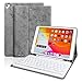 Produktbild Tastatur Hülle für 2021 9th Gen/2019 10.2 Zoll 7. Gen, Air 10.5 2019 (3. Gen)/2020 10.2 Zoll(8. Gen), Pro 10.5 2017 , Magnetisch Bluetooth Abnehmbare QWERTZ Deutscher Tastatur mit Schützhülle(Grau)