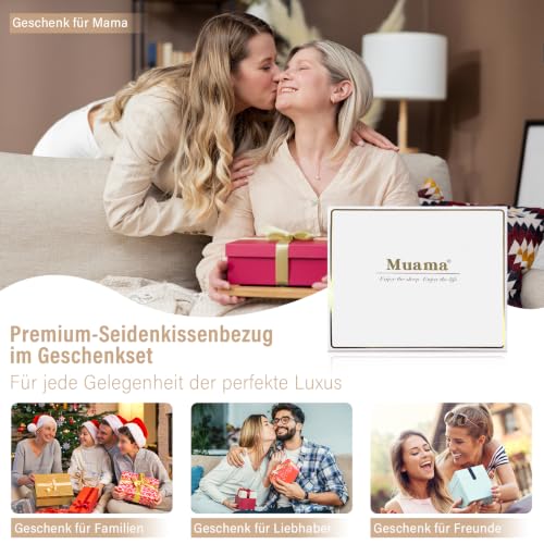 Muama Seidenkissenbezug 40x80 cm Maulbeerseide für Haar & Haut, Flieder – Ansicht 6
