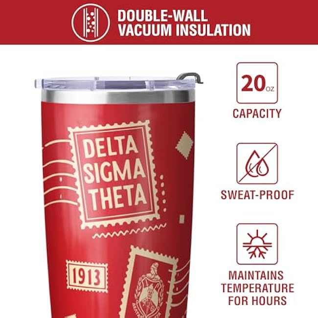 Delta Sigma Theta Sorority Paraphernalia - Official Vendor - 20 oz Stainless Steel Insulated Sublimation Tumbler - Classic