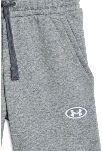 Under Armour Boys' Rival Fleece Joggers, (026) Castlerock Medium Heather / / White, Youth Medium - 2