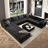 157.6' Cloud Couch Oversized Modular Sectional Sofa, Boneless U-Shaped 8 Seater Deep...