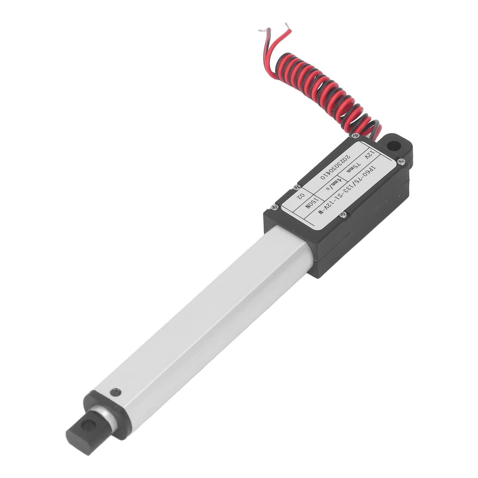 Micro Actionneur Linéaire électrique 150N 12V Verin Electrique, 75mm/3 Pouces Course, Actionneurs de Mouvement électrique pour Domotique, Robotique Industrielle (Pas de support)