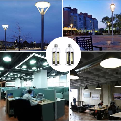 Intpro Led Light Bulb 40W 2Pack Led Corn Light Bulb Lamp Super Bright Cob Light Led Garage Lights For Basement Barn Workshop Warehouse Factory Porch Backyard High Bay Street 5000Lm E26/E27 5000K #TOP6