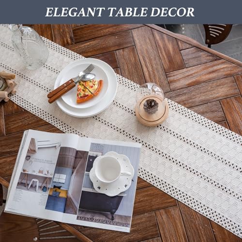 Image of HomeCloud Croshia Woven Table placemat - Heat Resistant, Washable Table Decoration for Dining, Office, Kitchen, Hotel, and Home (Runner White, Set of 2)
