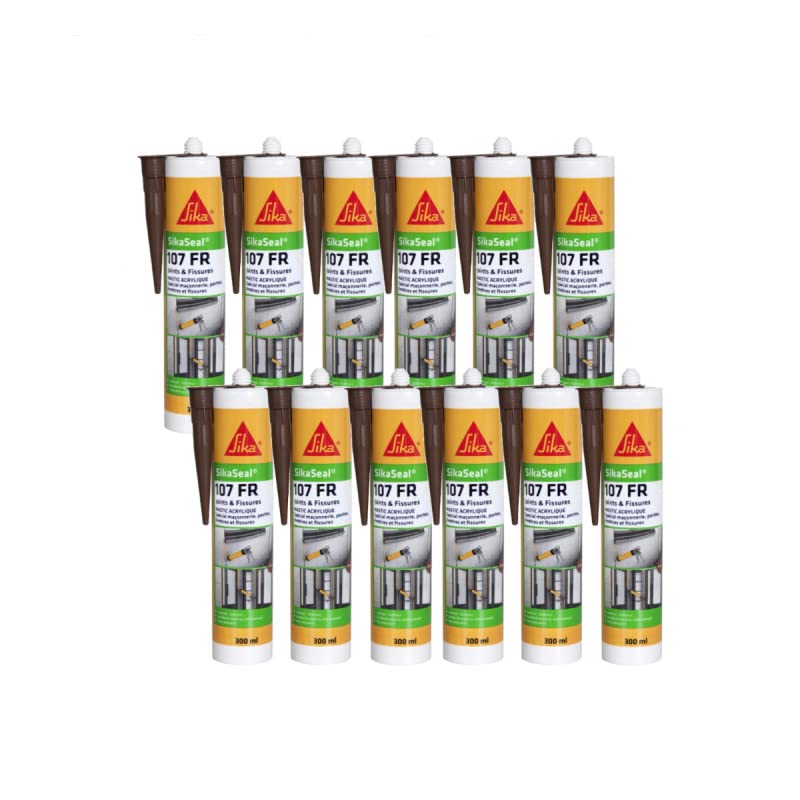 SIKA SikaSeal 107 Fassadenversiegelung aus Acryl, 12 Stück, Mahagoni – 300 ml