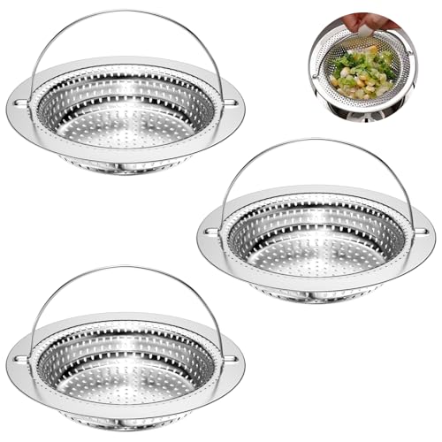 Newpop 3 Pcs Bouchon Evier Cuisine, Filtre Cheveux Douche, Grille Evier Cuisine, Filtre Évier en Acier Inoxydable, Crépine d'Évier Lavabo, Filtre de...