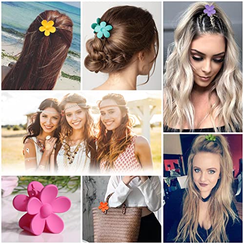 Palksky Small Flower Hair Claw Clips For Women Girls Kids, 10 Pcs Tiny Thin/Medium Thick Hair, 1.35 Inch Mini Jaw Clips/Hair Clamps Nonslip Clip/Hair Accessories #TOP4