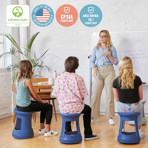 Image of ECR4Kids Active Storage Wobble Stool, 18in Seat Height, Childrens Furniture, Navy