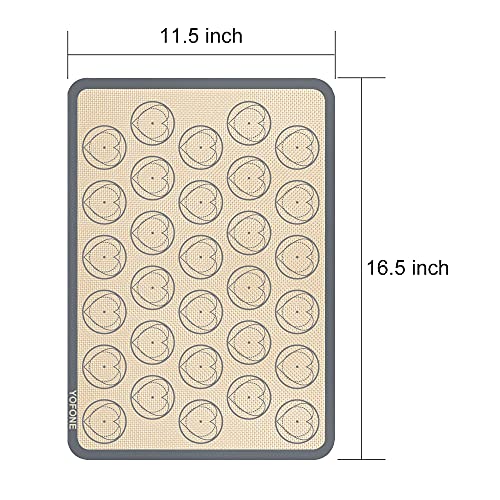 Yofone Silicone Baking Mats, Macaron Baking Mat With Kit Sets, 6 Piping Tip, 2 Piping Bag And 2 Bag Tie - Reusable Non Stick Liners, 2-Pack Silicone Mats #TOP4