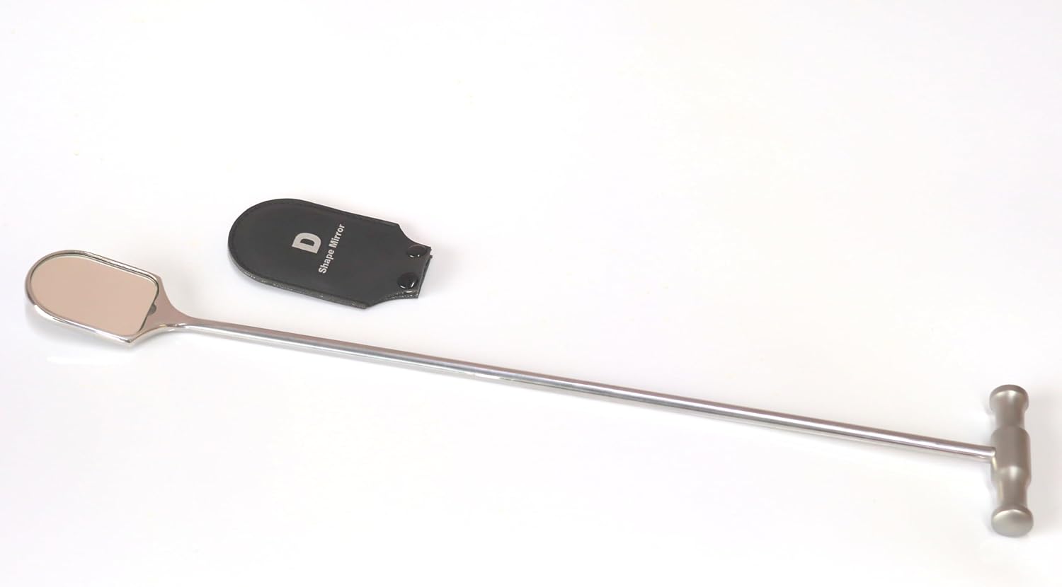 Equine Dental Examination D-Shape 40 x 55 mm Mirror, Stainless Steel T-Handle Length 18 1/2"