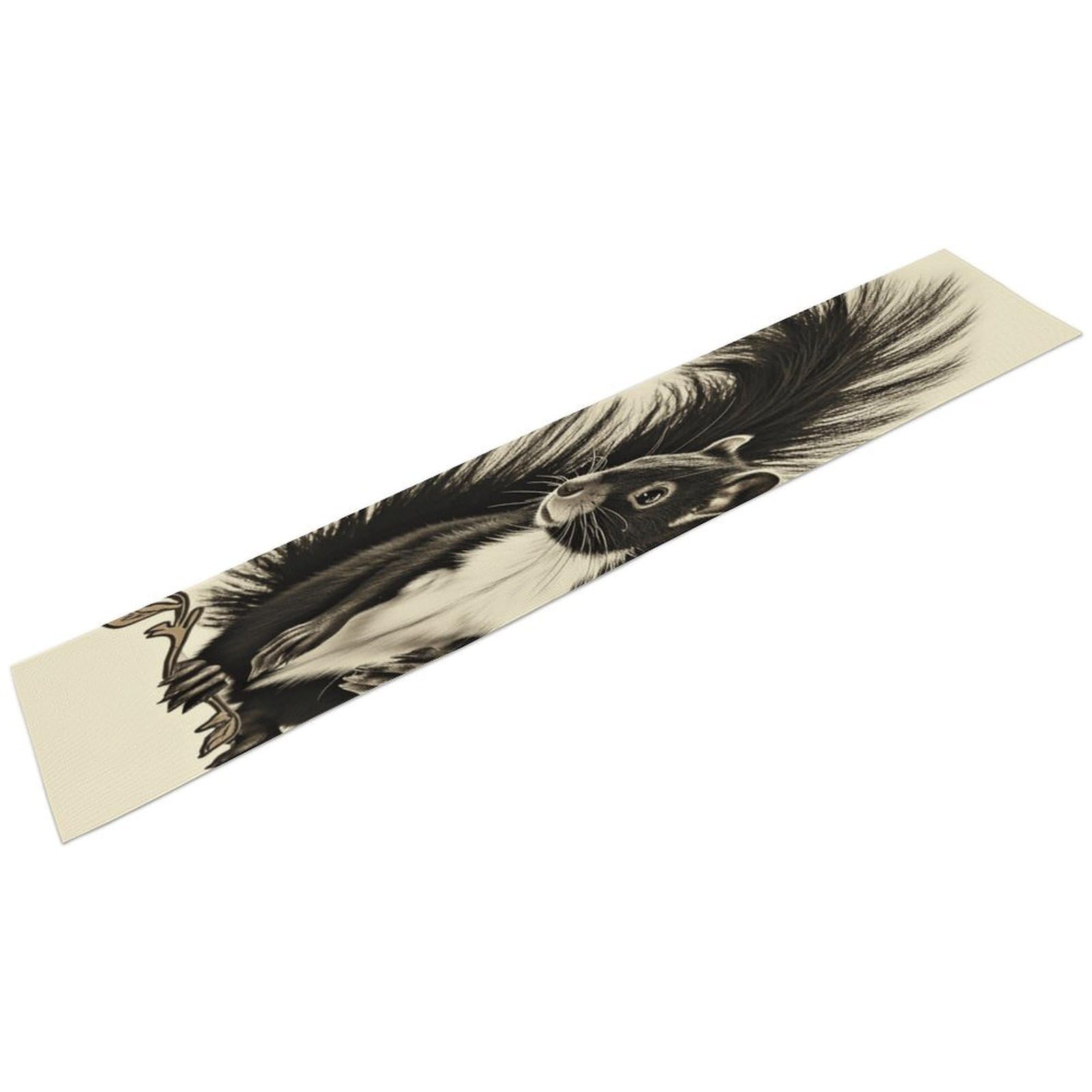 Skunk Table Runner 13" X 72" Exquisite Linen Table Runner Wrinkle Resistant Farmhouse Rustic Table Runners Seasonal Table Decoration for Kitchen Dining Home Party
