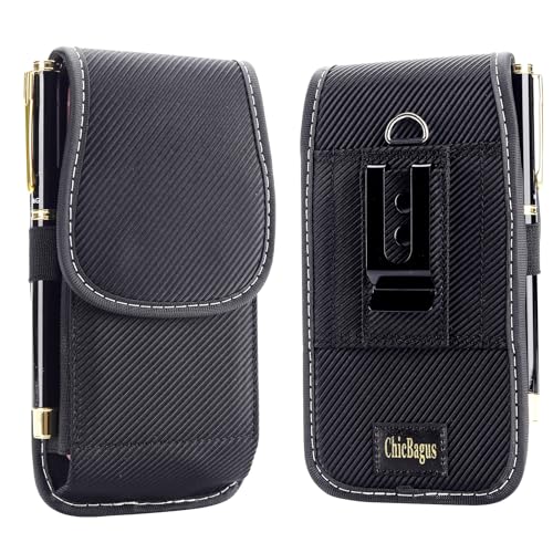 ChicBagus Nylon Phone Case with Belt Clip and Loop, Suitable for iPhone up to 6.5 inch, Carrying Bag Holder Waist Cell Phone Pouch RFID Blocking, Waterproof Magnetic Cover Smartphone Waist Pack