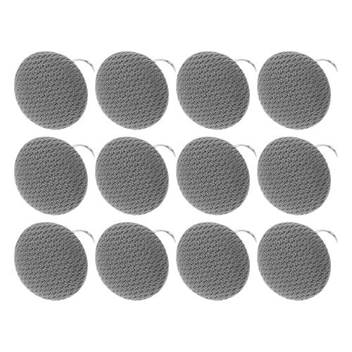WESIEVYA 12 Pasadores de Sujeción para Sábanas y Tapicería, Alfileres Metálicos de 17 Mm Recubrimiento de Tela Gris Oscuro, Clips para Fundas de Sofá y Faldones de Cama, Juego de