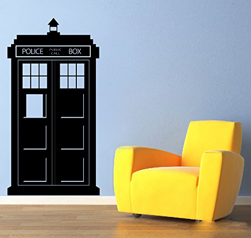Customwallsdesign Doctor Who Tardis Wall Sticker - Police Box Kids Wall Vinyl Dr by customwallsdesign