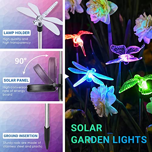 SOLPEX Solar Garden Lights, 6 Pack Solar Butterfly Lights Outdoor Decorations, Multi-Color Changing LED Light Stakes, Yard for Garden, Patio & Lawn, Bird by SOLPEX - Image 4