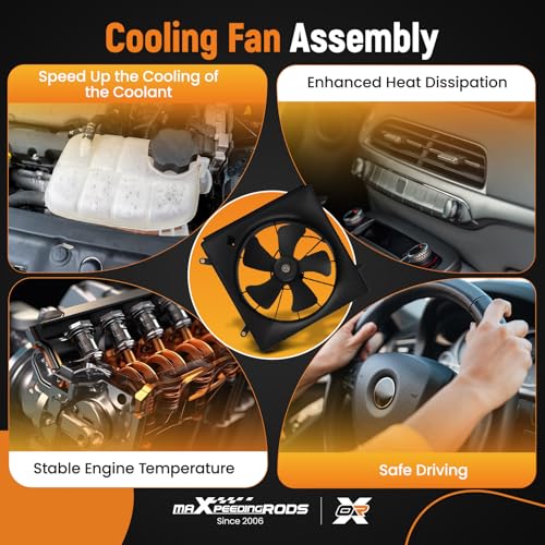 Image of maXpeedingrods 2PCS Radiator AC Condenser Cooling Fan Assembly for Honda CR-V 2002-2006, for Honda Element 2003-2006, 38611PNA00 HO3113116 19015PNB003 38616P3G003
