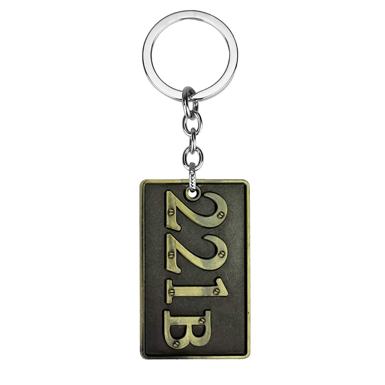 Sherlock Holmes 221B Apartment Double Sided 3D Metal Keychain Bronze Detective Logo Metal Keychain for Car Bike Men Keyring-image-38