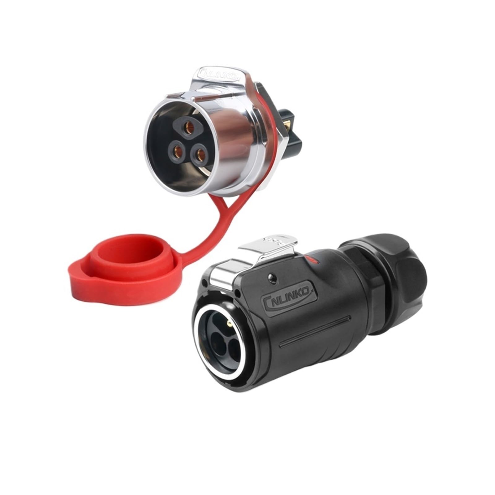 Conector de Tornillo de Bloqueo rápido LP24 de 2/3 Pines, Industrial, CA, Resistente al Agua, IP68, 25 A, diámetro Exterior de 10,5 a 14 mm.(Male Nut Socket,2P)